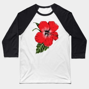 Hibiscus Image Baseball T-Shirt